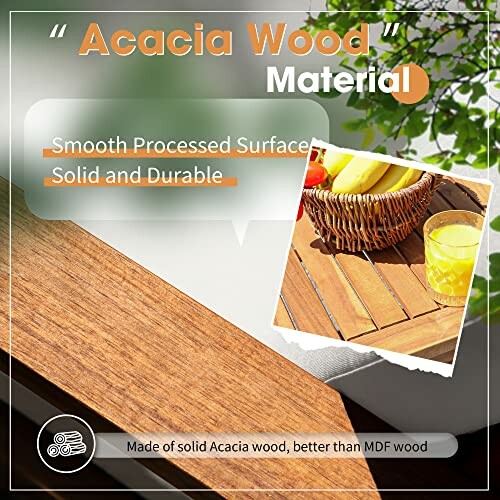 Acacia wood material with smooth surface, solid and durable.