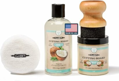 Clark's cutting board oil, wax, and applicator set.