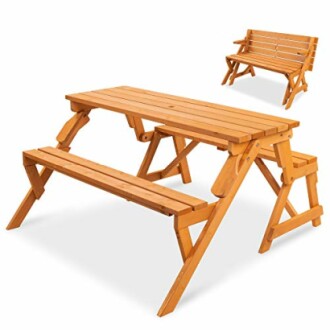 Best Choice Products 2-in-1 Transforming Table-Bench