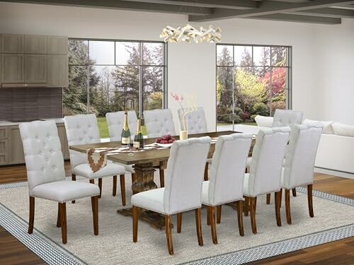 East West Furniture 11 Piece Kitchen Table Set