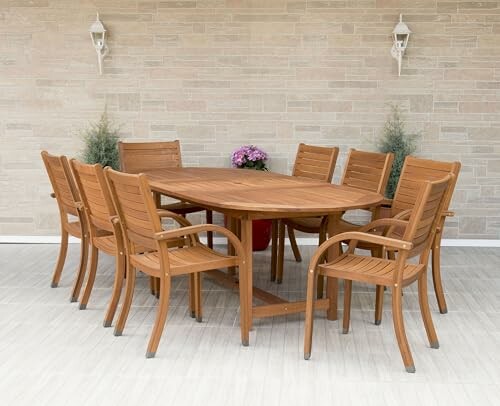 Amazonia Arizona 9 Piece Oval Outdoor Dining Set