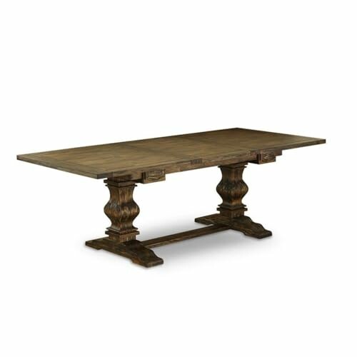 Rustic wooden dining table with trestle base