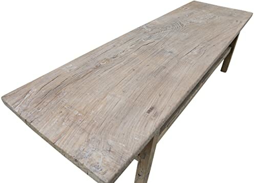 Rustic wooden table with a weathered finish