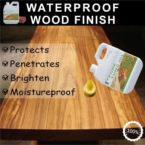 Waterproof wood finish with protective benefits.