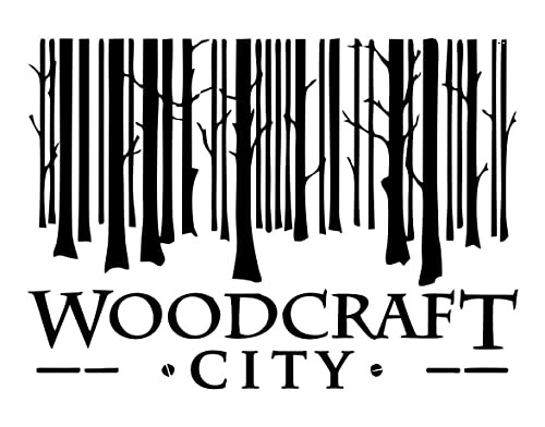 Woodcraft City logo with stylized trees