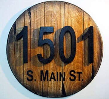 Custom Address Plaque Inspired by Old Wine & Whiskey Barrels