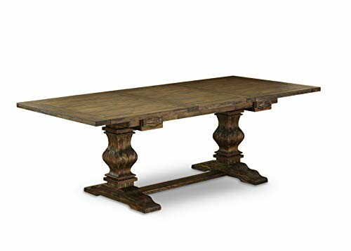 Elegant wooden dining table with ornate legs