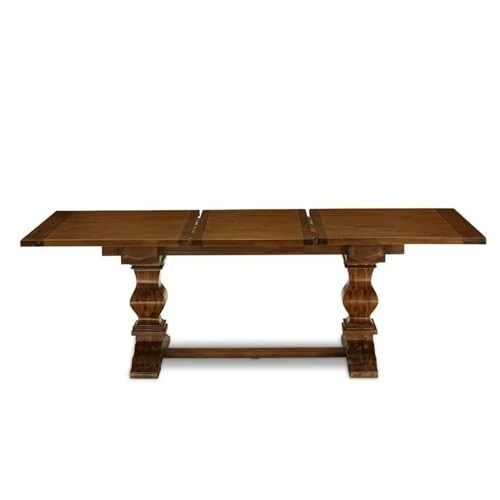 Wooden dining table with ornate legs