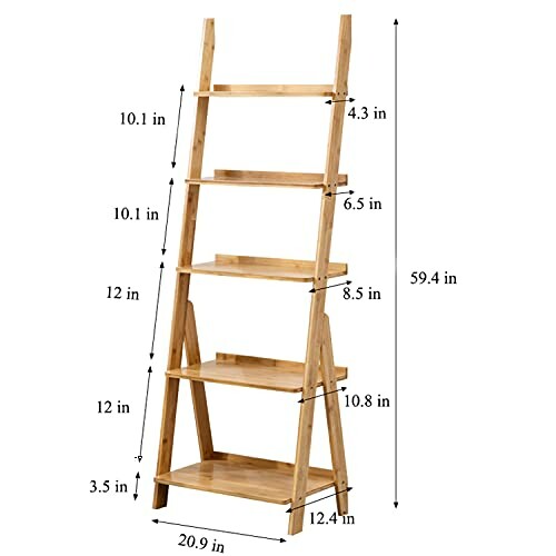 SOBIBO Bamboo Ladder Shelf